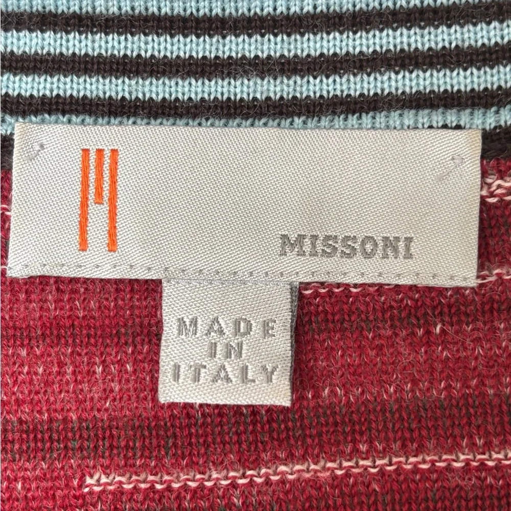 M Missoni Striped Long Sleeve Sweater Dress with Belt - Picture 4 of 6